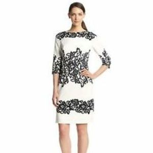 Adrianna Papell 3/4 Sleeve Floral Sheath Dress